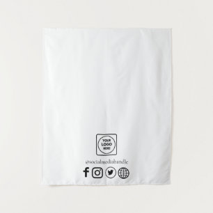 Business Logo Social Media Promotional Display Tapestry