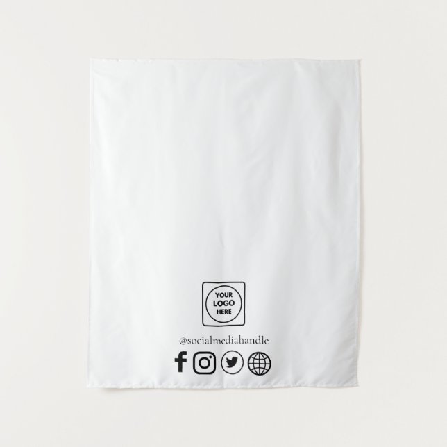 Business Logo Social Media Promotional Display Tapestry (Front)