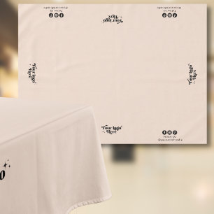 Business Logo Social Media Soft Pink Display Tablecloth