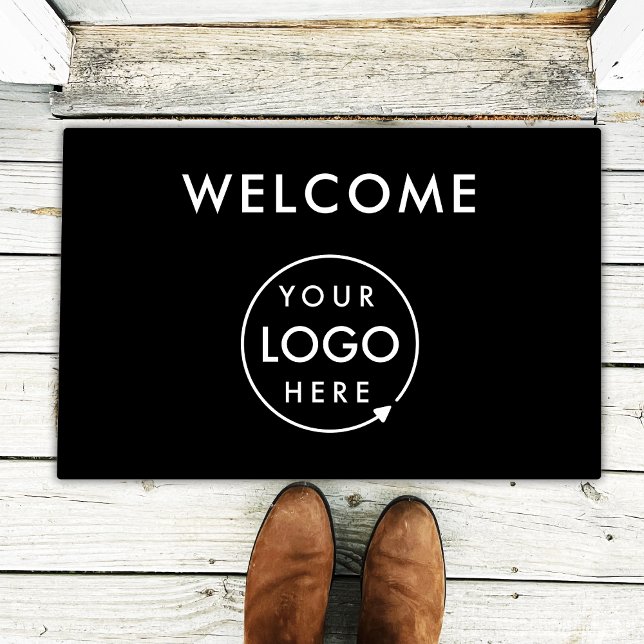 Business Logo | Stylish Black Modern Professional Doormat (Creator Uploaded)
