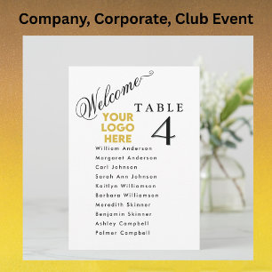 Business Logo Table Event Seating Plan Cards 