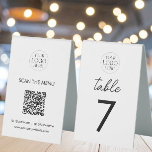 Business Logo Table Number Menu QR Code Modern