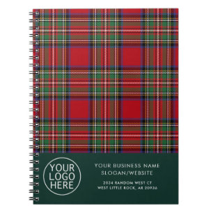 Business Logo Tartan Corporate Employees Plaid Notebook