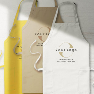 Business logo + text Company Brand with pockets Long Apron
