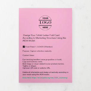 Business Logo & Text Modern Trifold Brochure