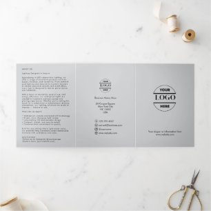 Business Logo & Text Modern Trifold Brochure
