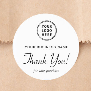 Business Logo Thank You Classic Round Sticker