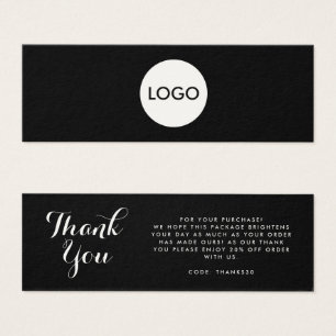 Business logo thank you insert card