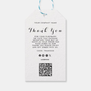 Business Logo Thank you Price QR Code Hang Tag