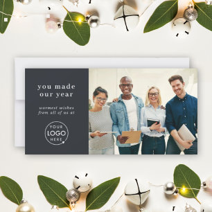 Business Logo Thank You Team Photo Corporate Holiday Card