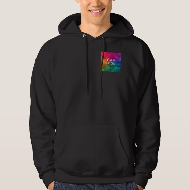 Business Logo Trendy Black Template Upload Add Hoodie (Front)