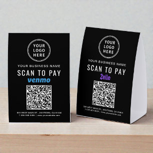 Business Logo Venmo Zelle QR Code Scan To Pay