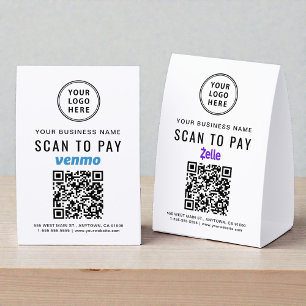 Business Logo Venmo Zelle QR Code Scan To Pay