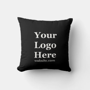 Business Logo Website Black and White Cushion