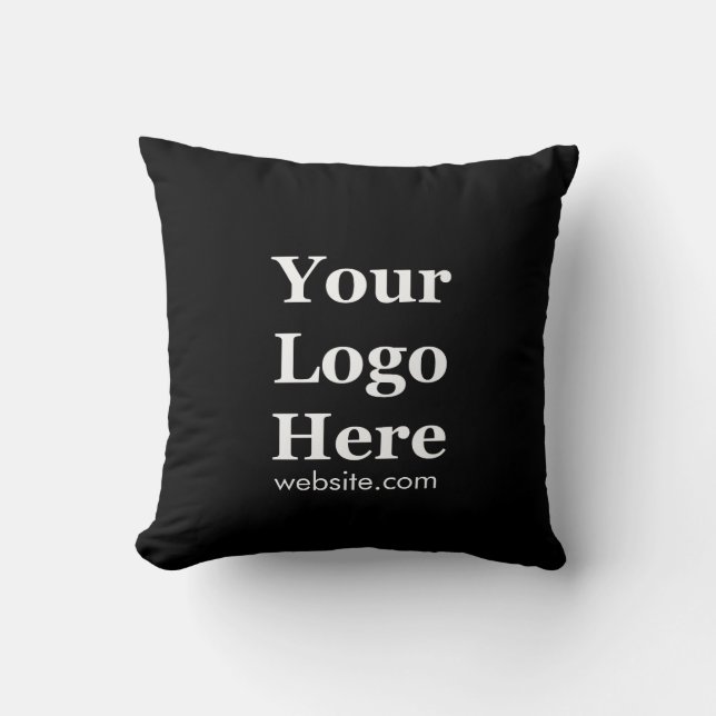 Business Logo Website Black and White Cushion (Front)