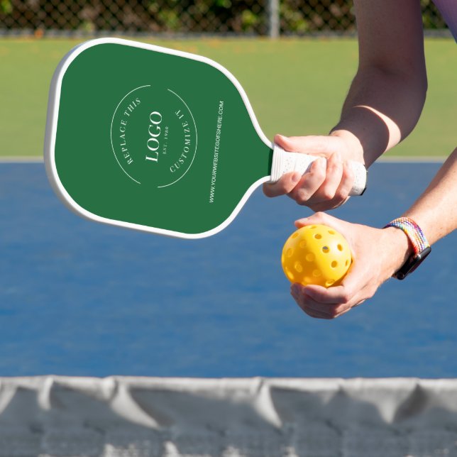  Business logo WEBSITE Green Promotional Pickleball Paddle (Insitu)