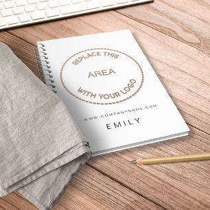 Business Logo Website Name White Notebook