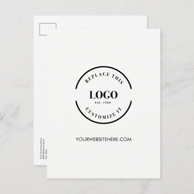 Business logo website Simple Corporate Custom Postcard (Front/Back)
