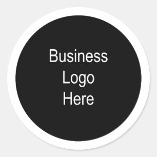 Business Logo White Background Classic Round Sticker
