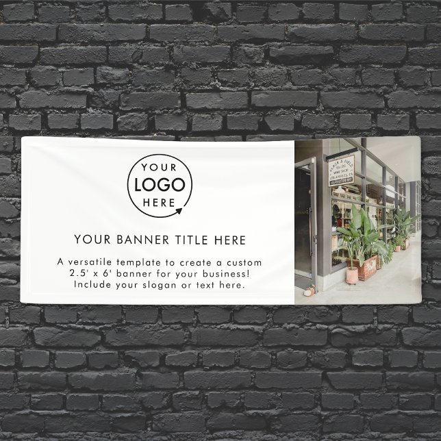 Business Logo | White Minimalist Modern Photo 6' Banner (Creator Uploaded)