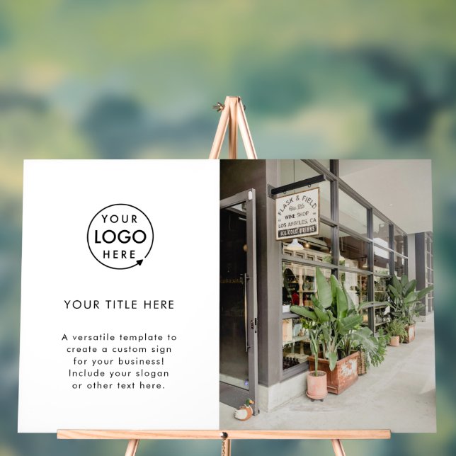 Business Logo | White Minimalist Modern Photo Acrylic Sign (Neutral)