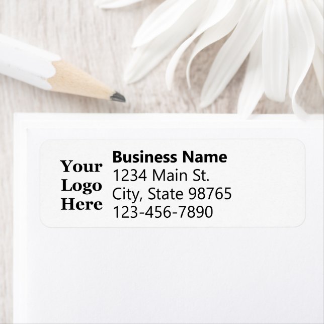 Business Logo White Phone Number Return Address Label (Insitu)
