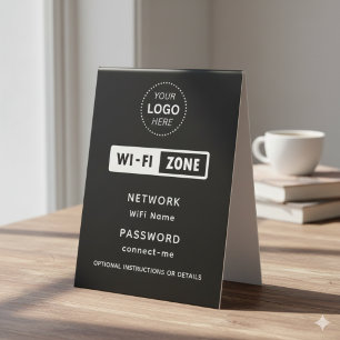 Business Logo WiFi Network & Password Details