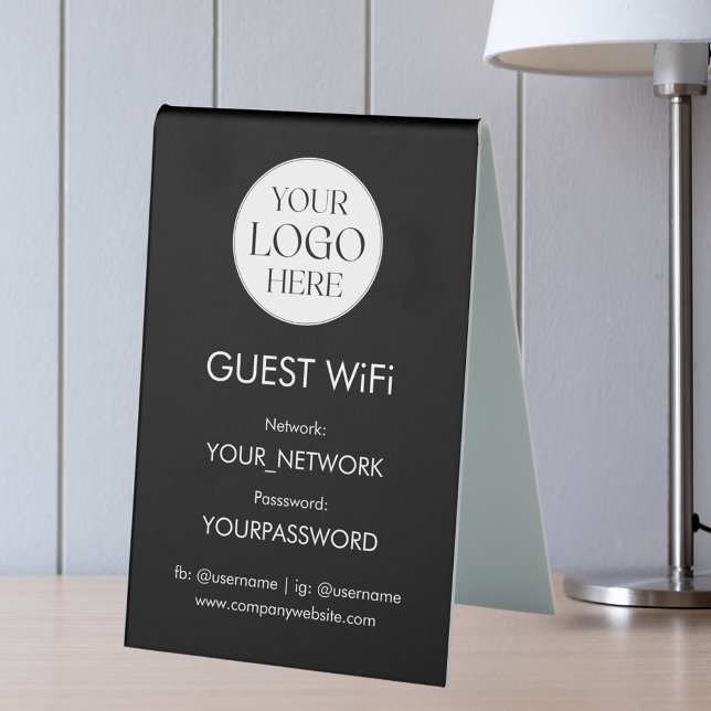 Business Logo Wifi Network Password Simple Modern (In situ)
