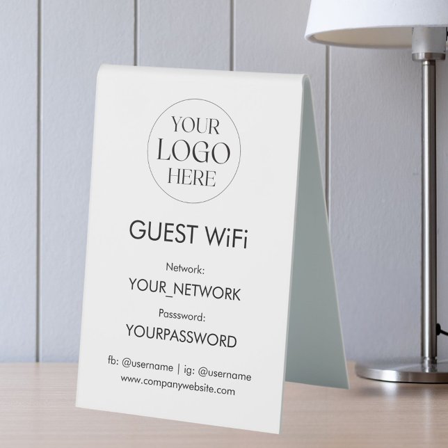 Business Logo Wifi Network Password Simple Modern (In situ)