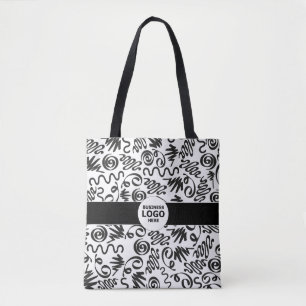 Business LOGO with Black Bar Modern Simplicity Tote Bag