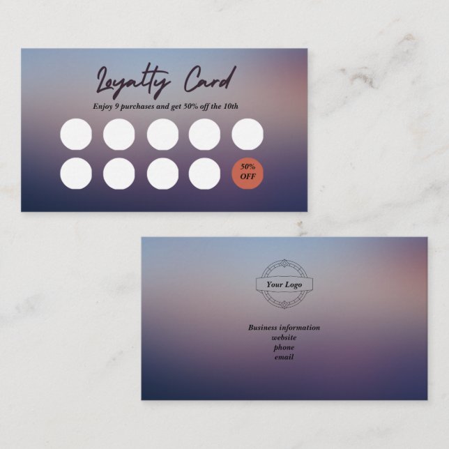 Business Loyalty Card. Edit the % and text Card (Front/Back)