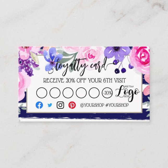 Business loyalty card marketing discount beauty (Front)