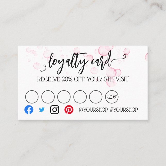 Business loyalty card marketing discount beauty (Front)
