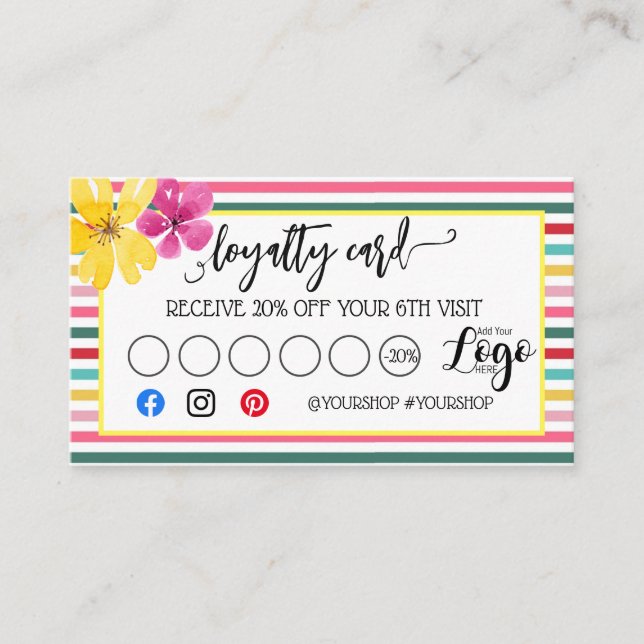 Business loyalty card marketing discount craft (Front)