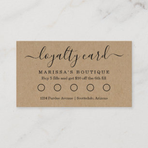 Business Loyalty Card / Reward Punch Card - Kraft