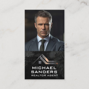 Business Man in Suit Real Estate Logo Card