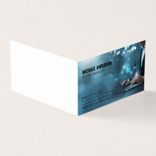 Business Man on Computer Data