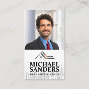 Business Man   Real Estate Logo   City Skyline Business Card