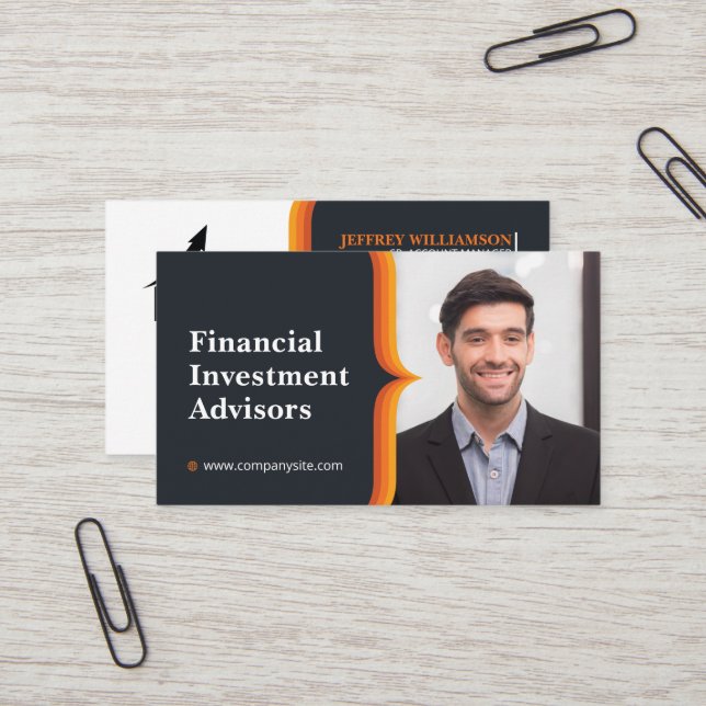 Business Man Smiling | Company | QR Code  Card (Front/Back In Situ)