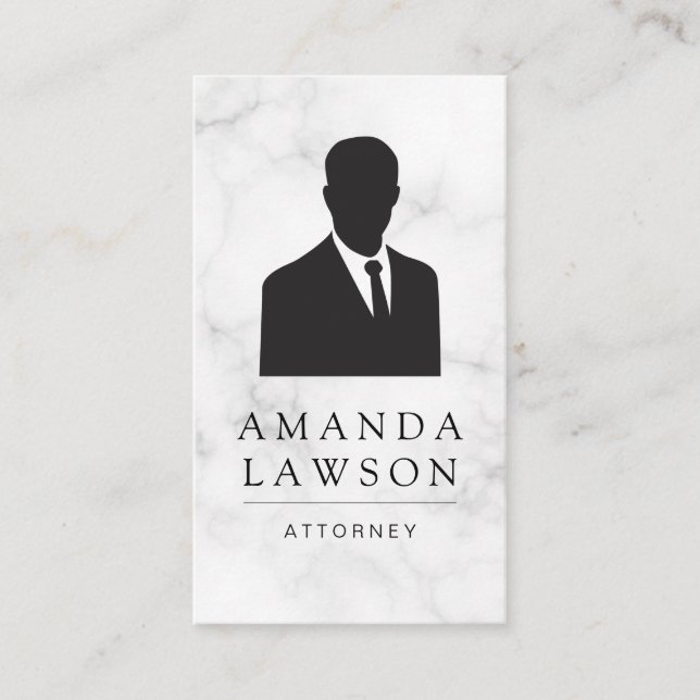 Business man Suit and Tie / Marble Appointment Card (Front)