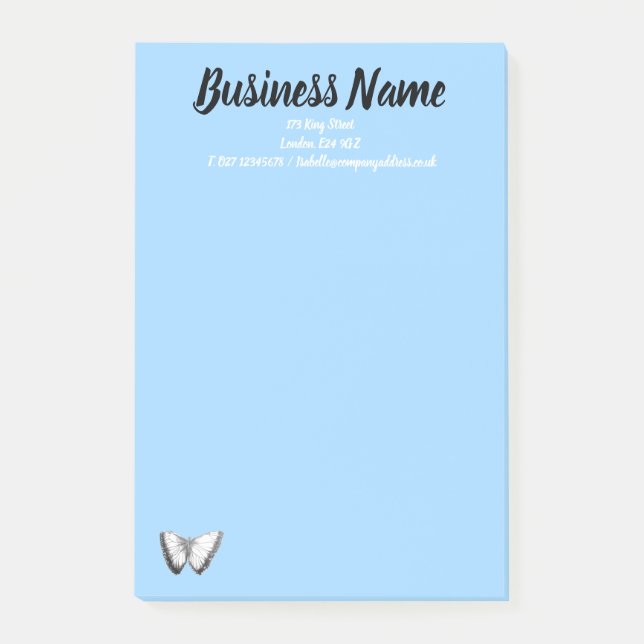 Business Marketing items personalized Blue Post-it Notes (Front)