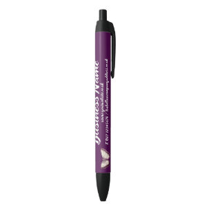 Business Marketing Personalised dark purple Black Ink Pen