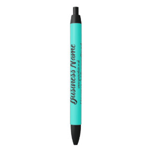 Business Marketing Personalised light teal Black Ink Pen