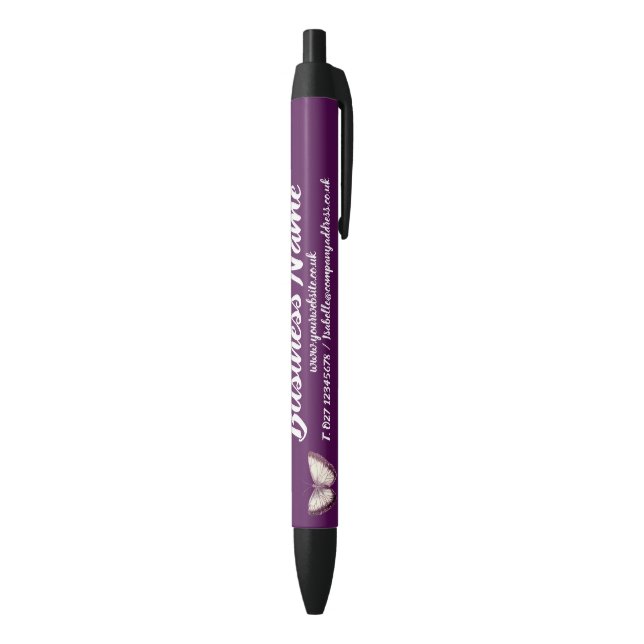 Business Marketing Personalized dark purple Black Ink Pen (Bottom (Vertical))