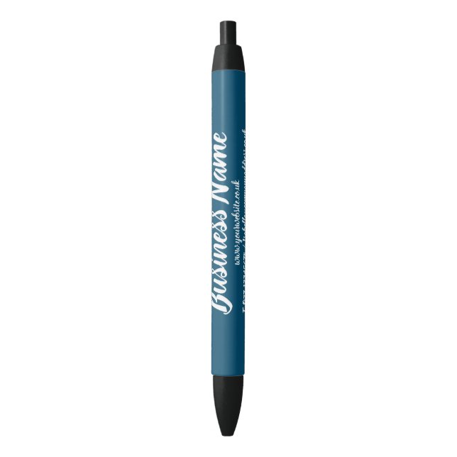 Business Marketing Personalized dark teal Black Ink Pen (Front Vertical)