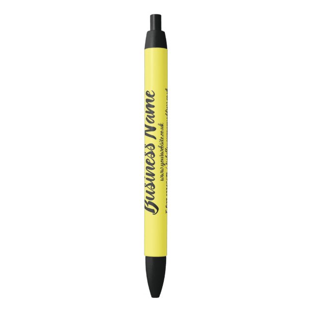 Business Marketing Personalized yellow Black Ink Pen (Front Vertical)