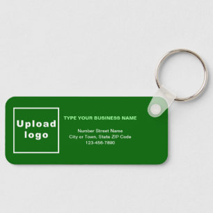 Business Minimal Information Green Rectangle Key Ring