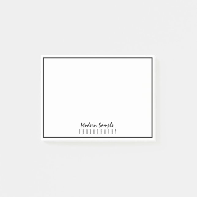 Business Minimalist Black White Modern Office Post-it Notes (Front)