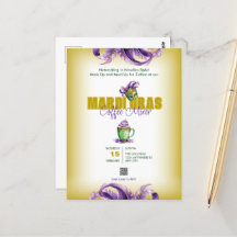 Business Mixer Mardi Gras QR Code Invitation