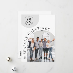 Business Modern Arch Photo Christmas Holiday Card